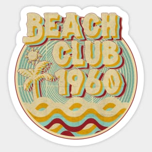 vintage retro beach club 70s 1960 with spirale turqoise Sticker